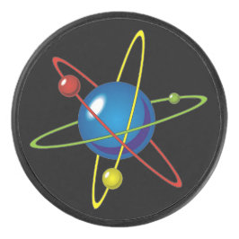 Disco De Hockey Modelo colorido del Átomo