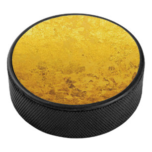 Disco De Hockey Modelo PURO de la HOJA de ORO + su texto/foto