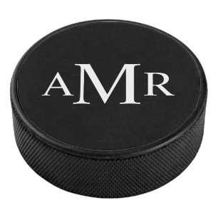 Disco De Hockey Monograma clásico personalizado