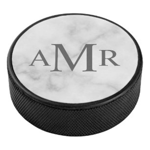 Disco De Hockey Monograma clásico personalizado