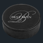 Disco De Hockey Monograma del mejor hombre<br><div class="desc">Haz tu propio disco de hockey personalizado. Personalice este diseño con su propio texto. Puede realizar un personalizar adicional de este diseño seleccionando el enlace "personalizar adicional" si lo desea.</div>