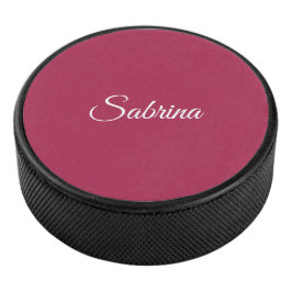 Disco De Hockey Monograma minimalista rosa cereza