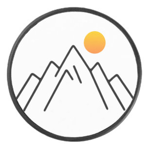 Disco De Hockey Montañas minimalistas: Un diseño inspirado en la n