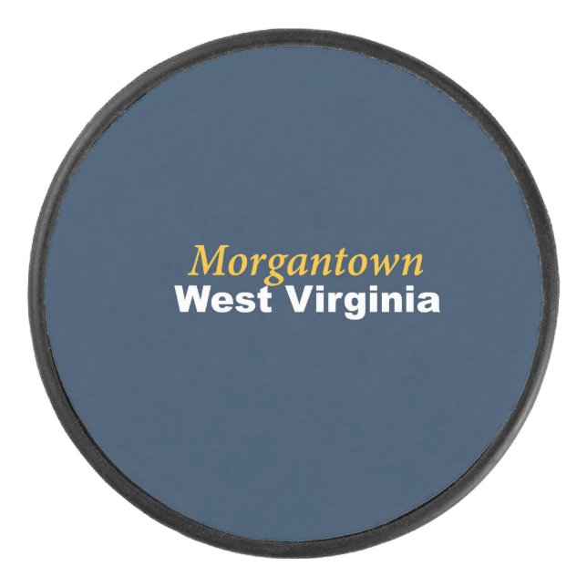Disco De Hockey Morgantown, West Virginia Hockey Puck (Anverso)