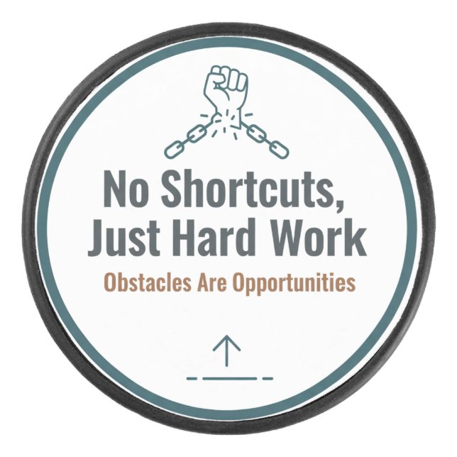 Disco De Hockey Motivational Hard Work Quote Design – No Shortcuts (Anverso)