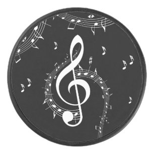 Disco De Hockey Música de Clave de Sol Climática Negra