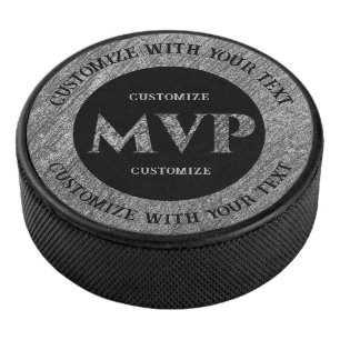 Disco De Hockey MVP de plata personalizada