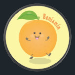 Disco De Hockey Naranja de danza dulce cítricos<br><div class="desc">¡Por diversión de frugalidad! Este feliz naranja es un lindo personaje de cítricos bailarín creado al adorable estilo personalizado.</div>