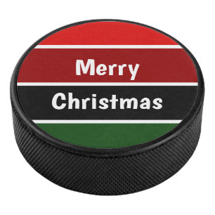 Disco De Hockey Navidad De Cerezo Verde Y Rojo