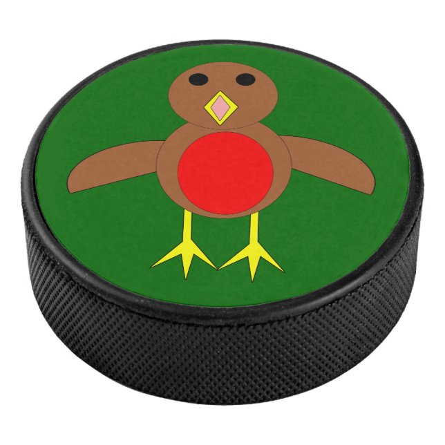 Disco De Hockey Navidad Robin Hockey Puck (3/4)