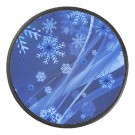 Disco De Hockey Navidades del Blue Winter Snowflakes