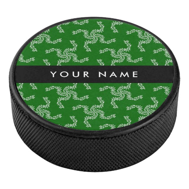 Disco De Hockey Navidades Garland, Green, Your name, Personalize (3/4)