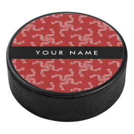 Disco De Hockey Navidades Garland, Red, Tu nombre, Personalizar