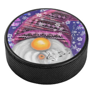 Disco De Hockey Navidades Gnome Hockey Puck