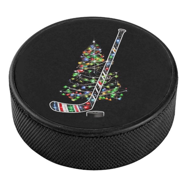 Disco De Hockey Navidades Hockey Sports Ball Santa Hat Xmas (3/4)