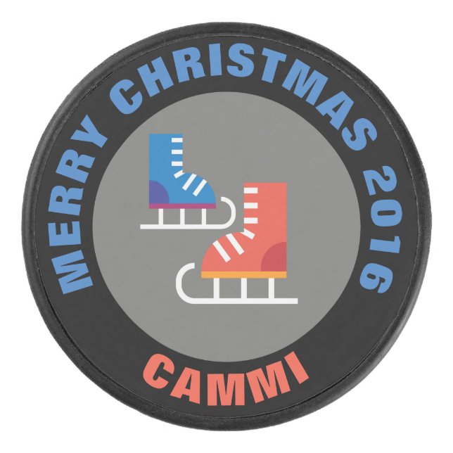 Disco De Hockey Navidades Patinaje de hockey sobre hielo (Anverso)