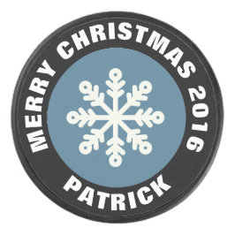Disco De Hockey Navidades Snowflake Hockey Puck