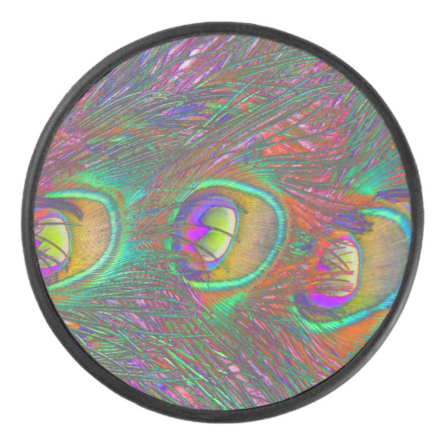 Disco De Hockey Navidades Tinsel Peacock Feathers (Anverso)