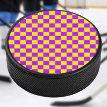 Neon Purple Yellow Check Checkerboard Vintage