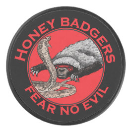 Disco De Hockey No Temas al Malvado Tejón de Miel Rojo Arte Animal