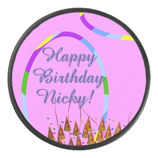 Disco De Hockey Nombre de cumpleaños feliz (Anverso)