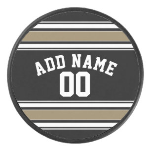 Disco De Hockey Nombre de Jersey para Deportes Negros y Oro - Pued