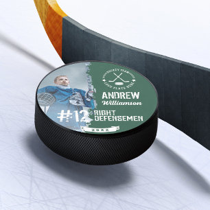 Disco De Hockey Nombre del jugador de hockey del logotipo del equi