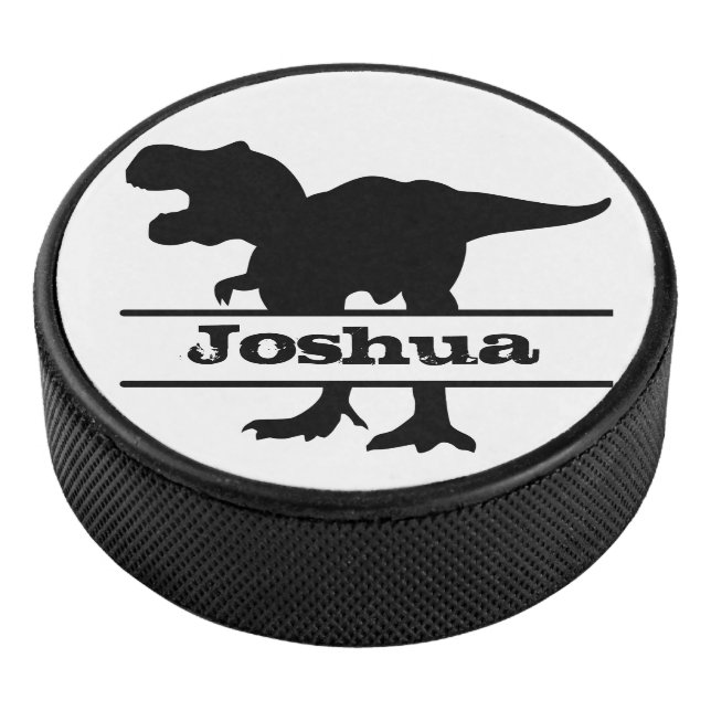 Disco De Hockey Nombre Personalizado De Dinosaurio T-Rex (3/4)