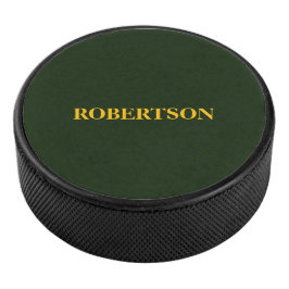 Disco De Hockey Nombre personalizado minimalista verde