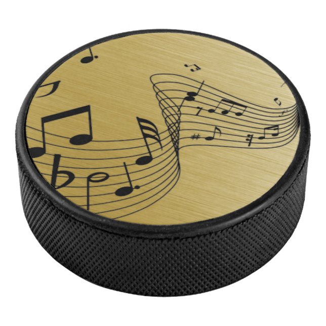 Disco De Hockey Notas musicales doradas cepilladas (3/4)