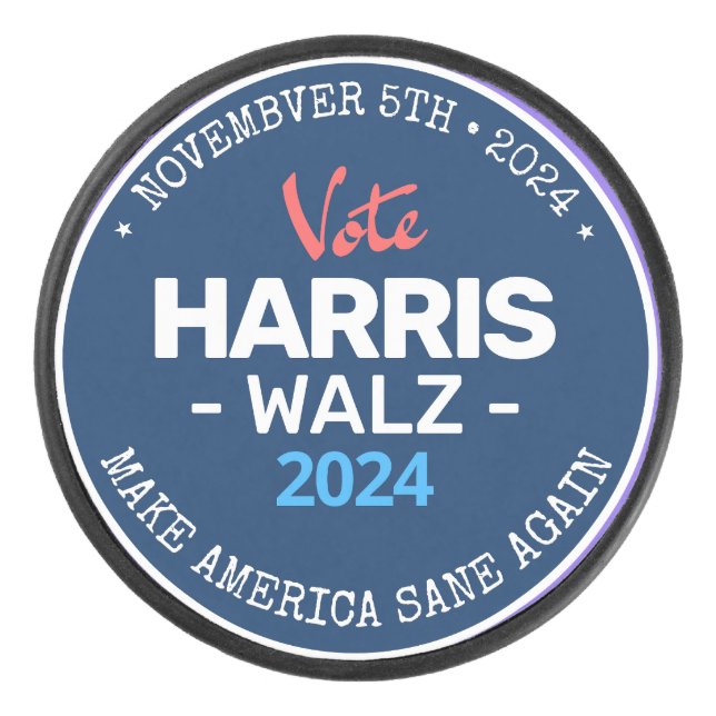 Disco De Hockey Nuestro Make America Sane de nuevo Harris Walz 202 (Anverso)