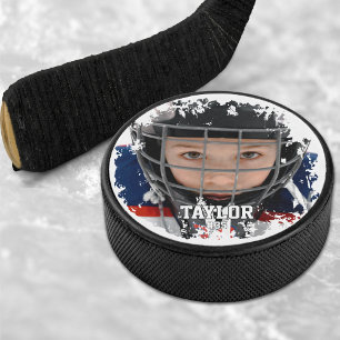 Disco De Hockey Número de Jersey del equipo fotográfico del jugado