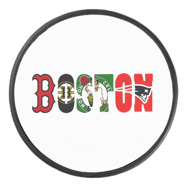 Disco De Hockey Official Boston Sport Teams T-Shirt (Anverso)