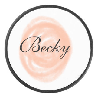 Disco De Hockey orang pastel acuarela simple añada el nombre de cu