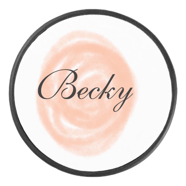 Disco De Hockey orang pastel acuarela simple añada el nombre de cu (Anverso)