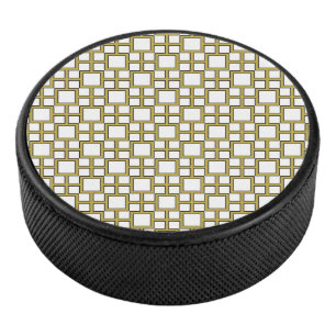 Disco De Hockey Oro de patrón cuadrado moderno