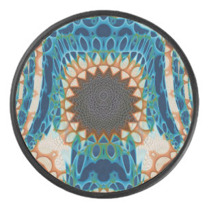 Disco De Hockey Oro turquesa Sol Southwestern Art