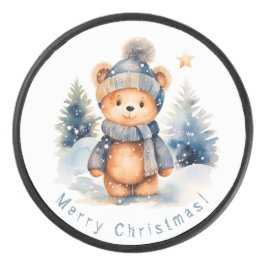 Disco De Hockey Oso de peluche en el bosque, personalizado