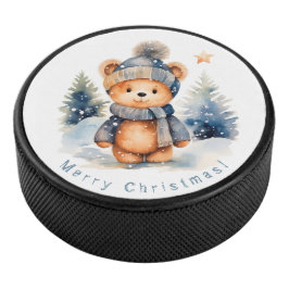 Disco De Hockey Oso de peluche en el bosque, personalizado