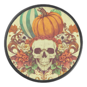 Disco De Hockey Otoño/otoño/Halloween/calabaza/esqueleto