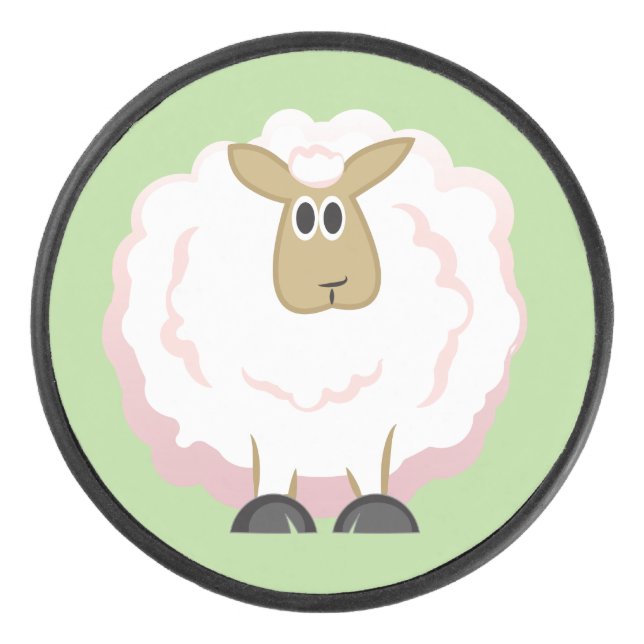 Disco De Hockey Oveja blanca Fluffy (Anverso)