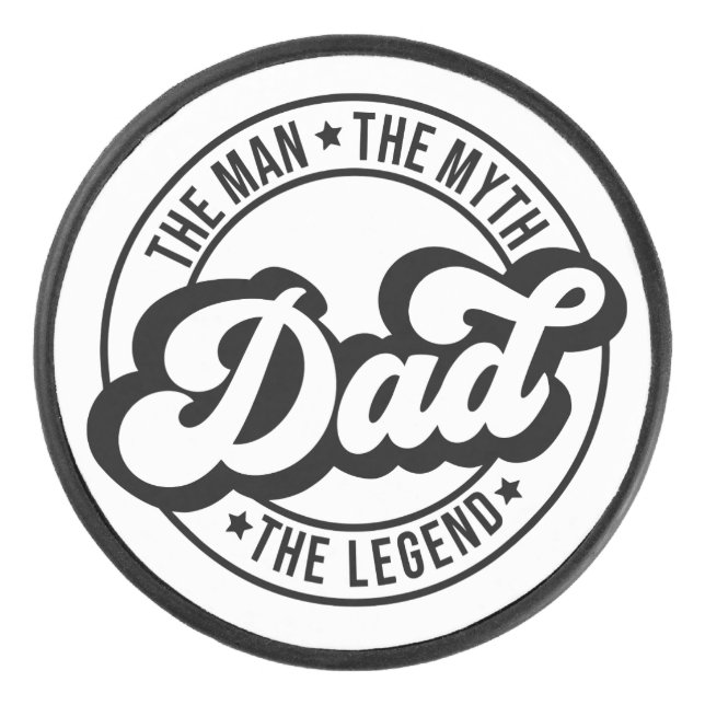 Disco De Hockey Papá el hombre el mito la leyenda papá papá hombre (Anverso)