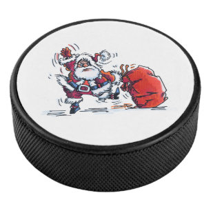 Disco De Hockey Pato de hockey enojado de Santa