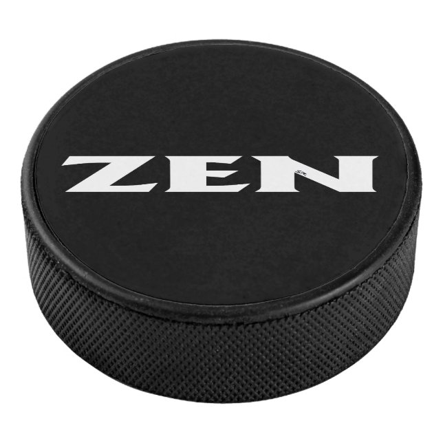 Disco De Hockey Pato de hockey negro blanco zen (3/4)