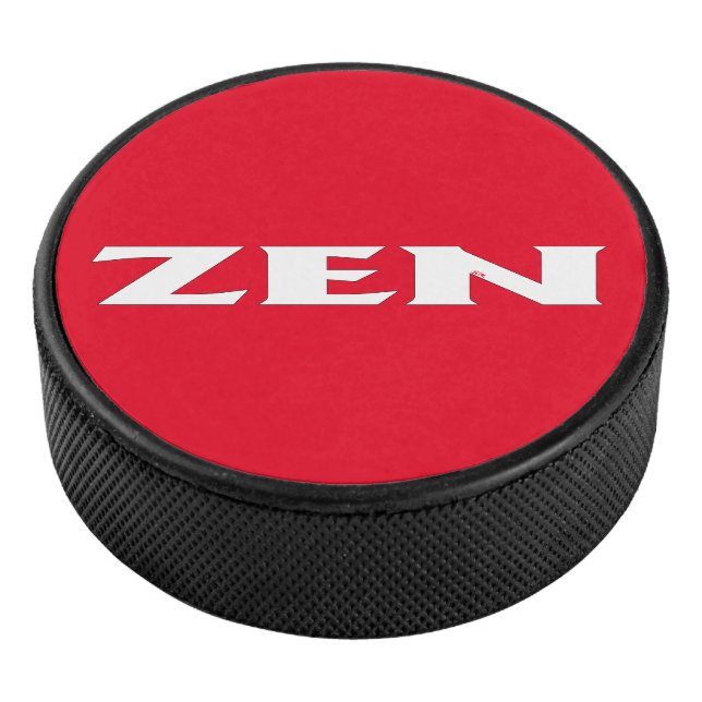 Disco De Hockey Pato de hockey rojo blanco zen (3/4)