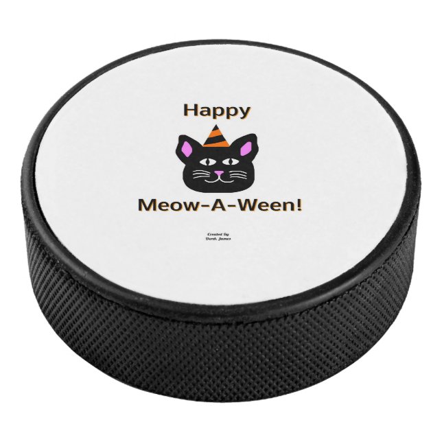 Disco De Hockey Pato negro Meow-A-Ween Hockey Puck (3/4)