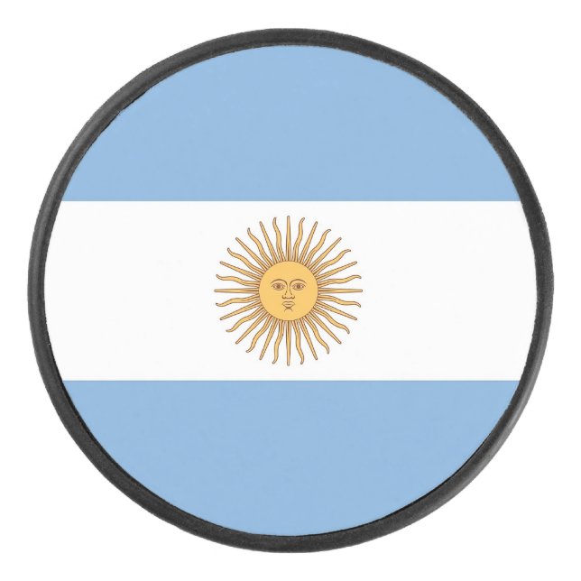Disco De Hockey Pato patriótico de hockey con bandera de Argentina (Anverso)