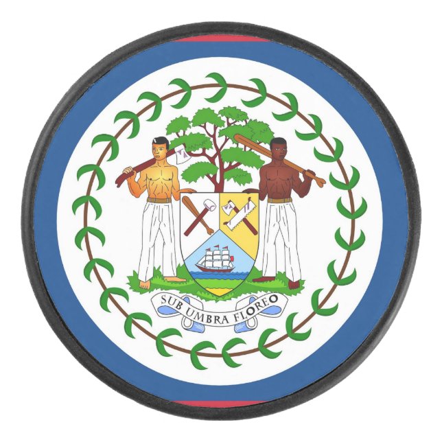 Disco De Hockey Pato patriótico de hockey con bandera de Belice (Anverso)