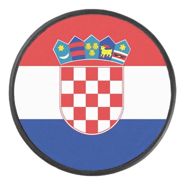 Disco De Hockey Pato patriótico de hockey con bandera de Croacia (Anverso)