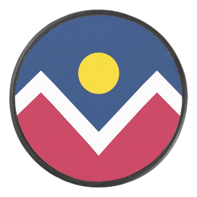 Disco De Hockey Pato patriótico de hockey con bandera de Denver (Anverso)